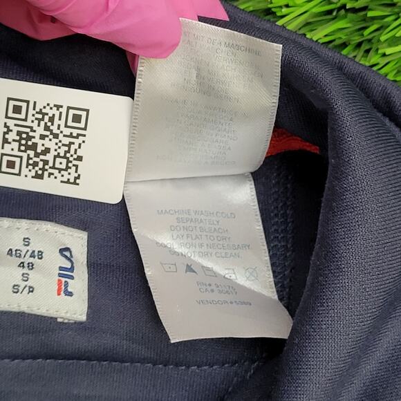 FILA Terry Track Jacket Small 21x25 Baggy Cropped - Picture 7 of 12